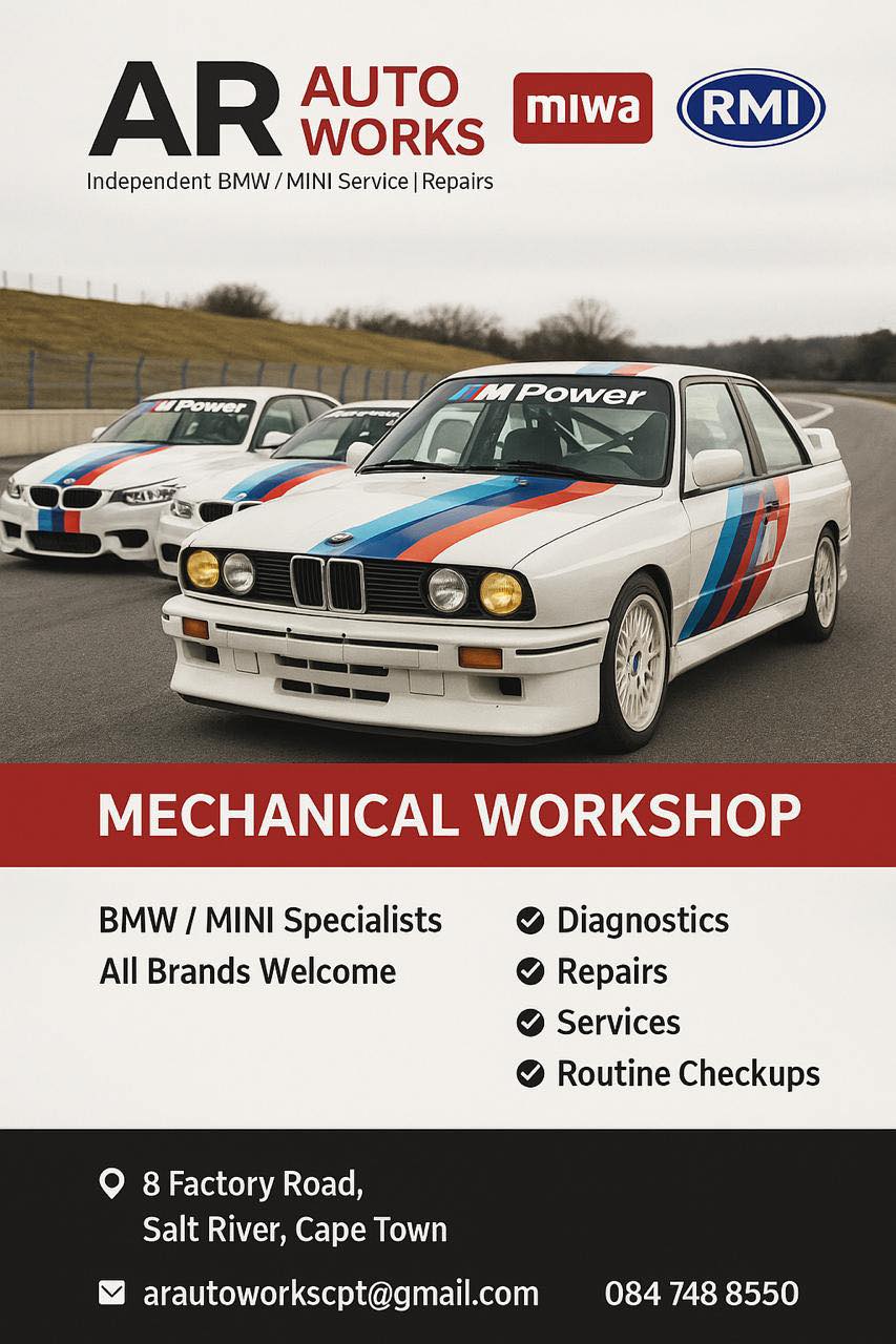 AR Autoworks BMW M3 promotional flyer - Mechanical Workshop Cape Town